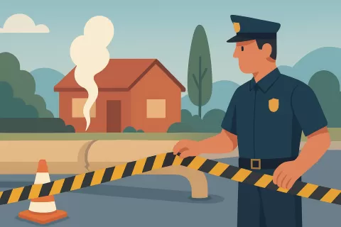 Fuga de gas en Villa Correntoso obliga a montar perímetro de seguridad en Camino del Cóndor