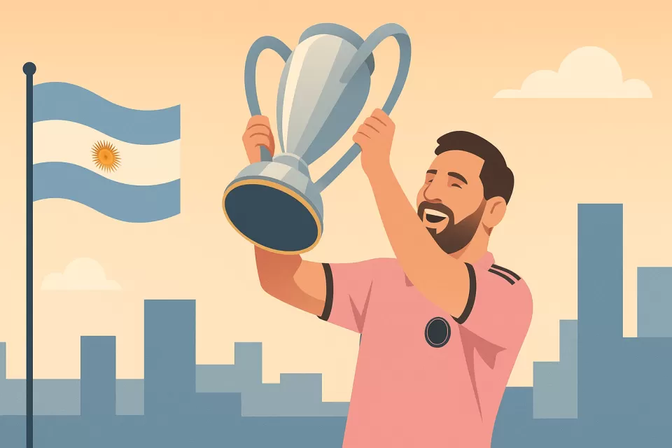 Lionel Messi celebra su 47° título tras el campeonato con Inter Miami en la MLS