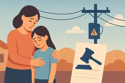 Indemnizan a madre tras muerte de niña por descarga eléctrica en instalación provisoria de Edersa