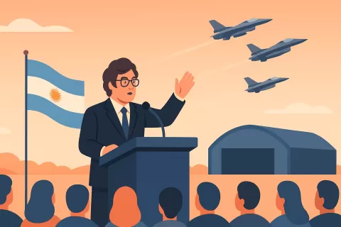 Milei organiza show aéreo con F-16 para despedir a Petri en Río Cuarto