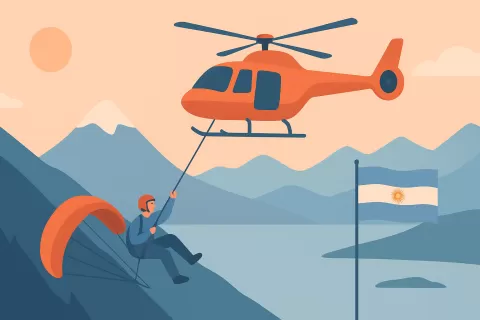 Rescatan en helicóptero a parapentista accidentado en el Piltriquitrón