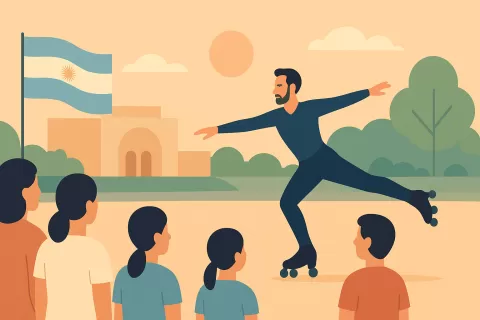 Show de patín artístico en General Villegas con Donato Mastroianni y escuelas locales