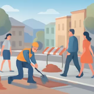 Trabajos actuales en veredas y calles de la Ciudad de Mendoza