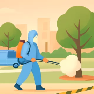 La Ciudad de Mendoza realiza nueva desinfección del arbolado público para combatir la plaga Psilido