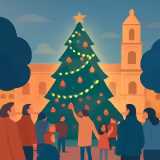 Encendido tradicional del Árbol de Navidad en la Plaza 9 de Julio de Salta