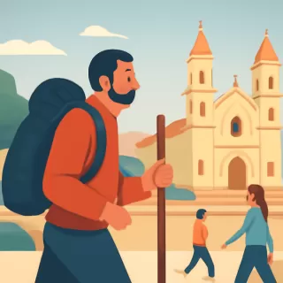 Walter Chaparro llegó a la Catedral tras peregrinar más de 160 km en agradecimiento por la recuperación de su hija