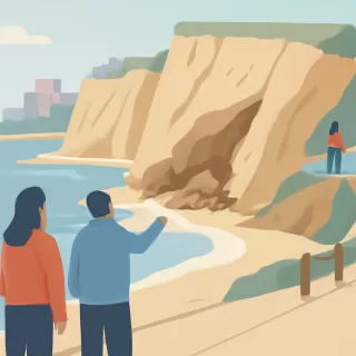 Nuevo derrumbe en un sector del acantilado de Las Grutas en Río Negro