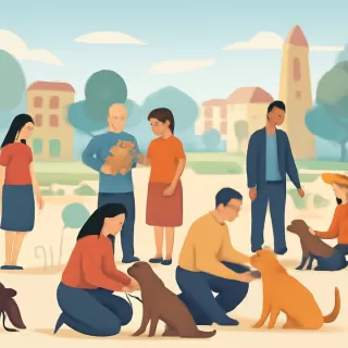 Quince perros encontraron un hogar en emotiva jornada de adopción en plaza Alvarado