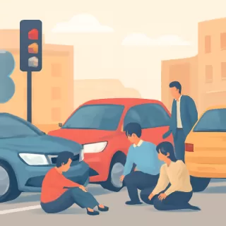 Cuatro personas heridas en choque múltiple en la intersección de Hipólito Yrigoyen y avenida Estados Unidos