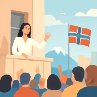 María Corina Machado saluda a una multitud en Oslo tras su llegada a Noruega