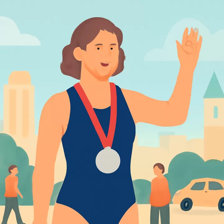 Hebe Gargiulo, subcampeona mundial de natación en aguas abiertas en Dubái