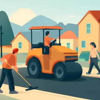 Avanzan las obras de asfalto en el barrio El Mallín de Villa La Angostura