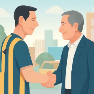 Ángel Di María se despide de Ariel Holan tras su salida de Rosario Central