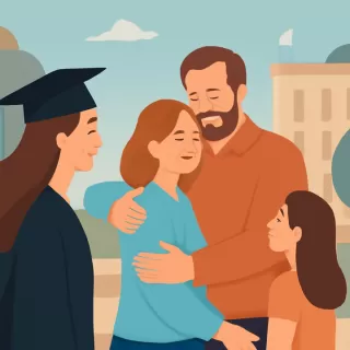 El reencuentro de Cristian 'El Ogro' Fabbiani y Amalia Granata en la graduación de su hija Uma