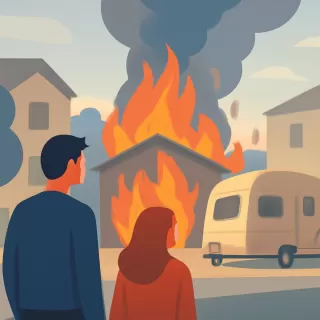 Incendio destruye garaje y casilla rodante en Puerto Nahuel