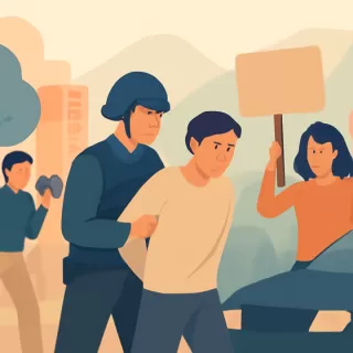 Represión en Mendoza durante una marcha contra la megaminería