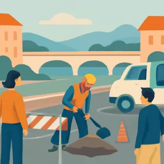 Corte total en la ruta colectora al puente Cinco Saltos–Centenario por rotura de cañerías