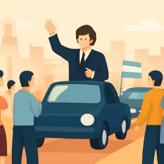 El “Tour de la Gratitud” llevó a Milei a Córdoba en una caravana poco concurrida