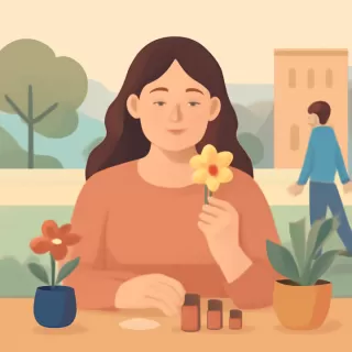 María Knorz de Jardín América utiliza terapia floral para manejar emociones y bloqueos