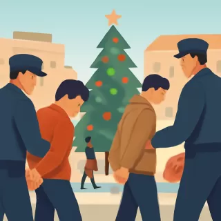 Dos detenidos tras robar decoración navideña en Rivadavia