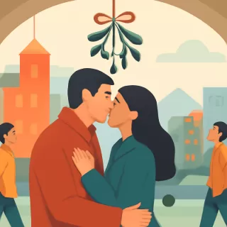 Origen de la tradición estadounidense de besarse bajo el muérdago en Navidad