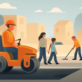 Comenzó el asfaltado de la calle 554 en Barrio San Cayetano, Comodoro Rivadavia