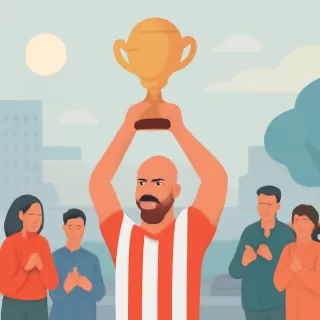 Sebastián Verón celebra el título de Estudiantes tras la final del Torneo Clausura 2025