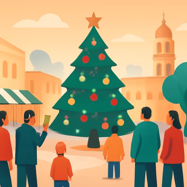 Encendido del Árbol de Navidad en Plaza San Martín, Córdoba
