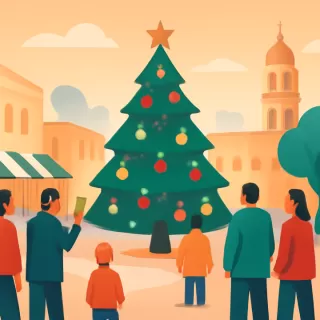 Encendido del Árbol de Navidad en Plaza San Martín, Córdoba