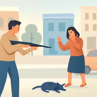 Hombre mata a un gato de dos disparos en Trelew