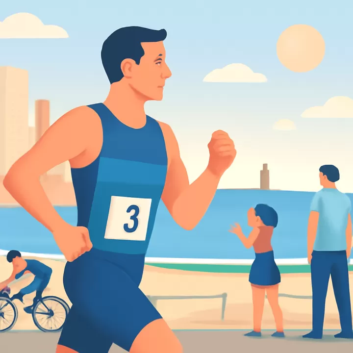 Matías Campi finalizó tercero en el Triatlón de Mar del Plata