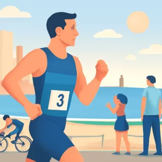 Matías Campi finalizó tercero en el Triatlón de Mar del Plata