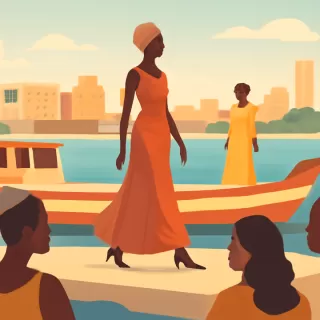 Semana de la Moda de Dakar se realiza en la costa senegalesa y botes como pasarela