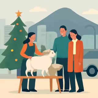 Venta de chivitos y corderos de la Región Sur en Bariloche para Navidad 2025