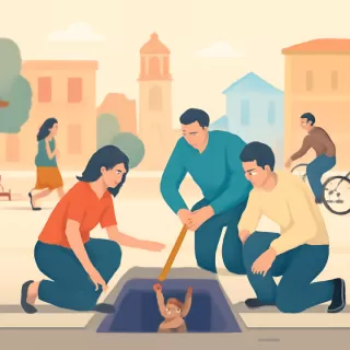 Rescatan a un gato que cayó en una boca de tormenta en barrio Yofre Norte, Córdoba