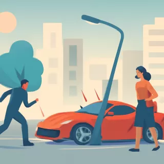 Robo y persecución de una Ferrari en Miami termina con choque contra un poste de luz