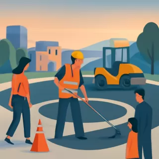 Avanza la repavimentación en la rotonda de Limache, obras finales del Plan Vial Zona Sur