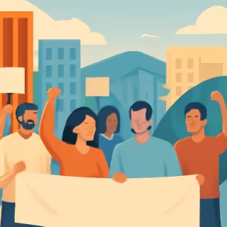 Protesta en Comodoro Rivadavia contra la reforma laboral de Javier Milei