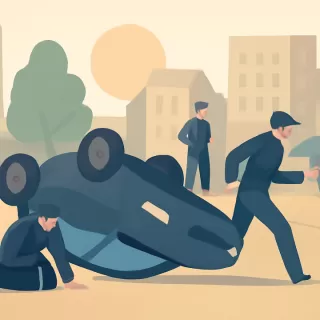 Aparatoso vuelco de un auto durante la fuga de dos ladrones roba-ruedas en Mar del Plata