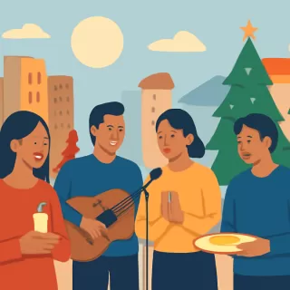 Celebración de la novena de aguinaldo entre migrantes colombianos en Estados Unidos