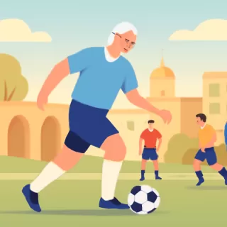 Horacio, de 84 años en Córdoba, sigue jugando al fútbol semanalmente