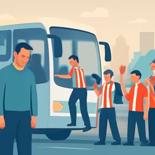 Camionero trasladó a 60 hinchas de Estudiantes a la final y perdió su empleo