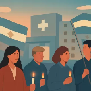 Vigilia popular frente al hospital por la salud de Cristina Fernández de Kirchner