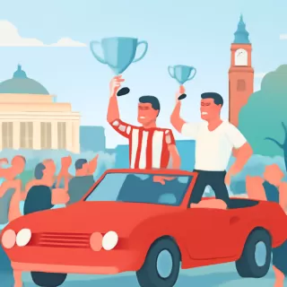 Estudiantes celebró con una multitud en Plaza Moreno tras ganar dos copas