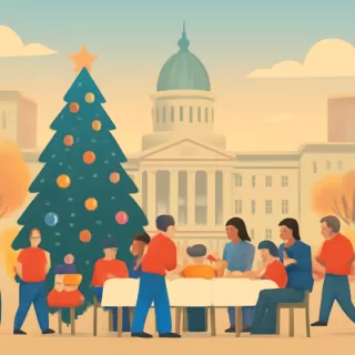 Cena navideña solidaria para 5 mil personas en la Plaza de los Dos Congresos