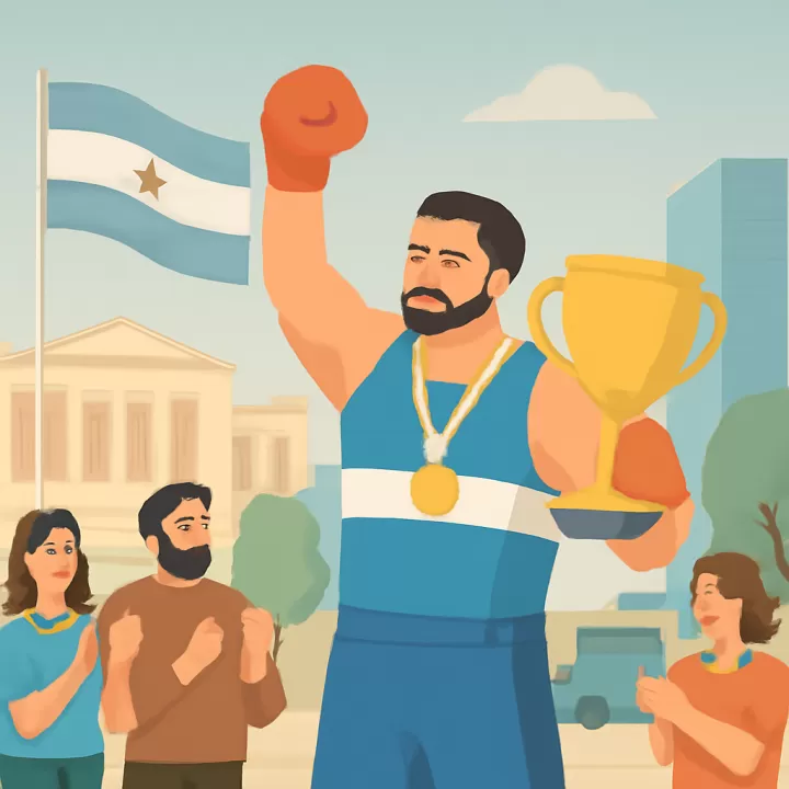 Kevin Ramírez, barrendero argentino, campeón en el Boxing Grand Prix de Riad