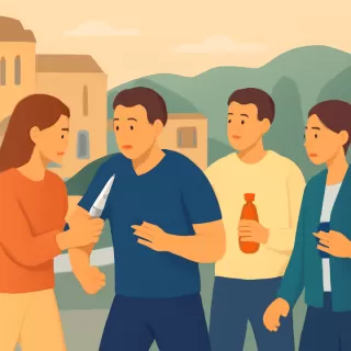 Pelea familiar con cuchillos en Tecka deja dos hombres demorados