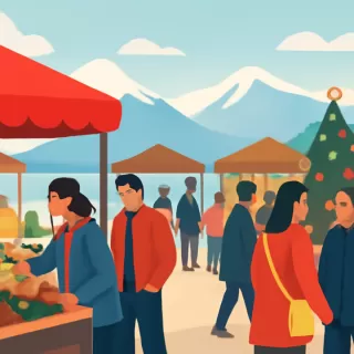 Más de cien emprendimientos locales participan en el Mercado Navideño de Puerto San Carlos en Bariloche