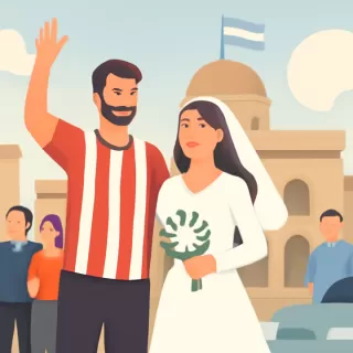 Leandro González Pirez se casó tras ganar el campeonato con Estudiantes