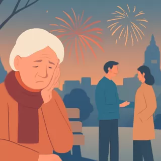 Efectos de la soledad y la pirotecnia en personas mayores durante las celebraciones de fin de año